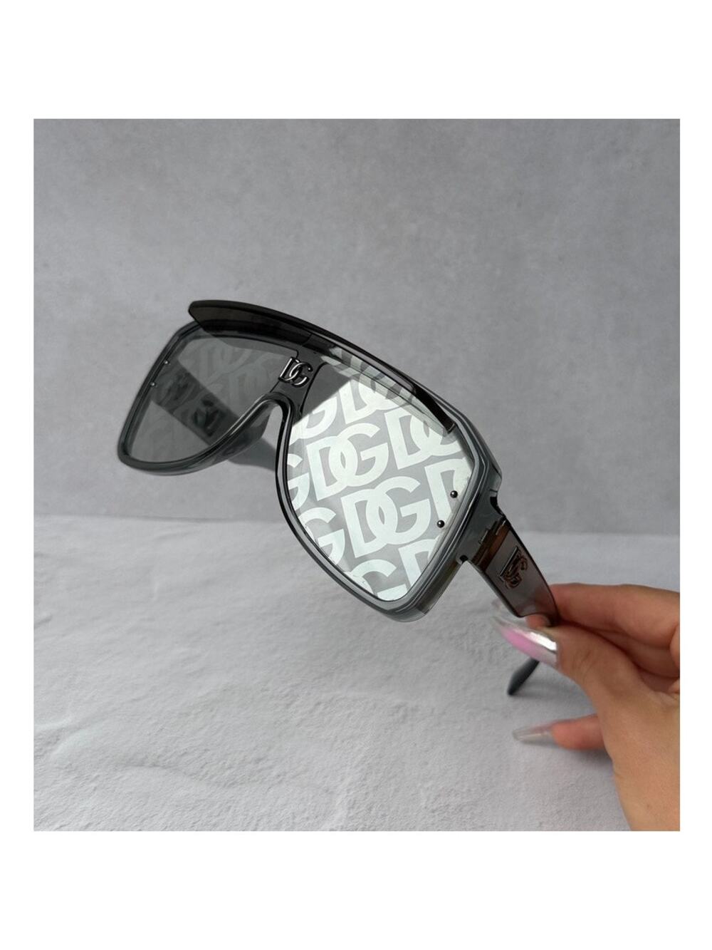 NEW Dolce & Gabbana DG6205 Grey Logo Visor Sunglasses $425